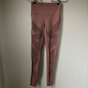 Alo nude blush pink moto mesh leggings s